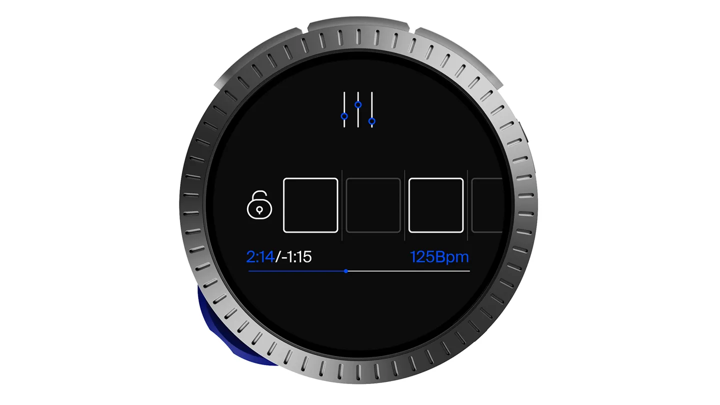 Touch display: arrangement with clips, time and tempo